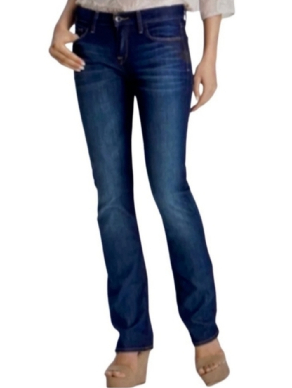 Lucky Brand Jeans Sofia Straight Leg Stretchy Midrise Stretch Denim 6 28 Ankle